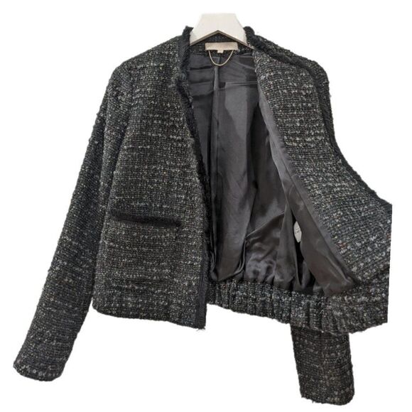 Vanessa Bruno LATVIA Women's Charcoal Grey Tweed Jacket Size 38 - Picture 5 of 12